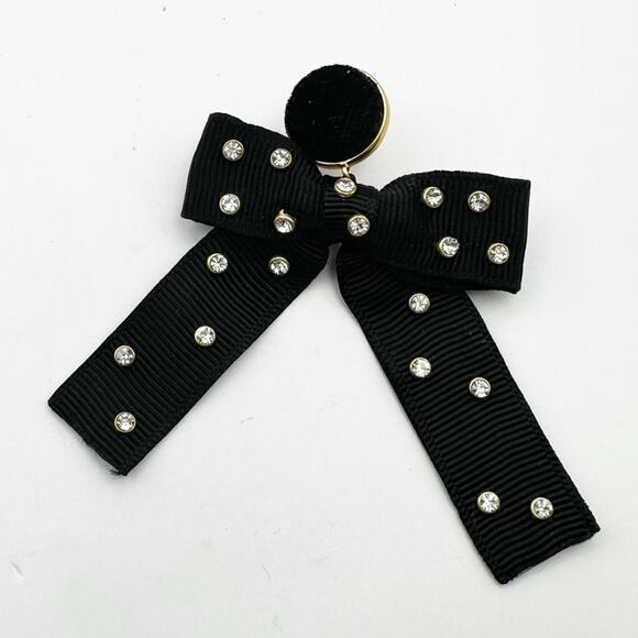 TUCKERNUCK Bow Earrings KATE Statement Retro Jewelry Black CZ Drop Dangle Preppy - Picture 8 of 9